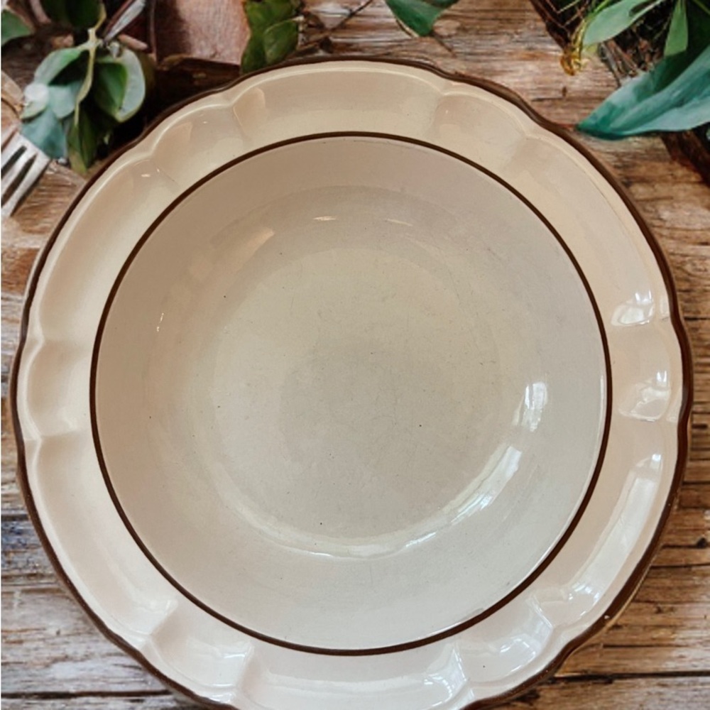 3 Timeless Cream and Brown Ceramic Bowls